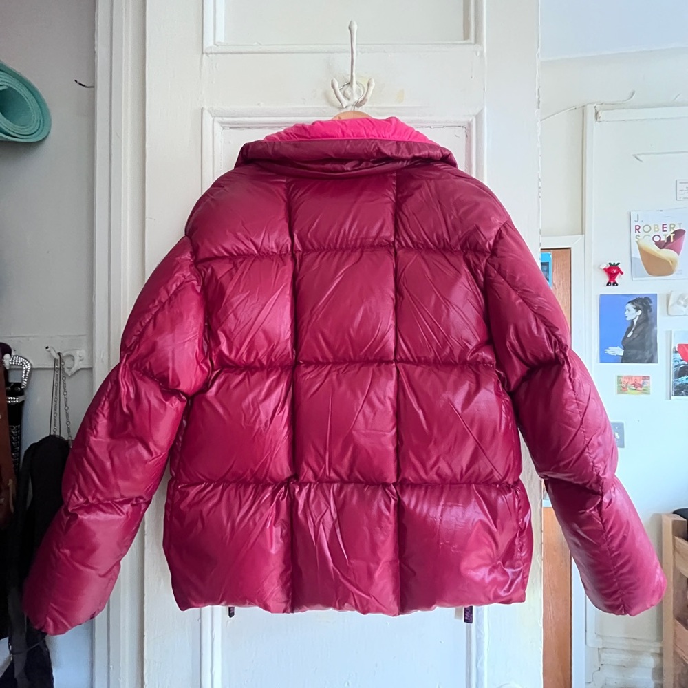 Moncler Fuchsia and Red Parana Puffer Jacket